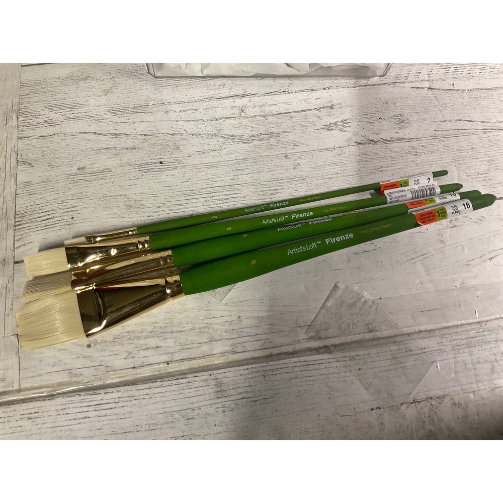 Artist loft Firenze acrylic paint brushes, flats‎ 4 assorted sizes